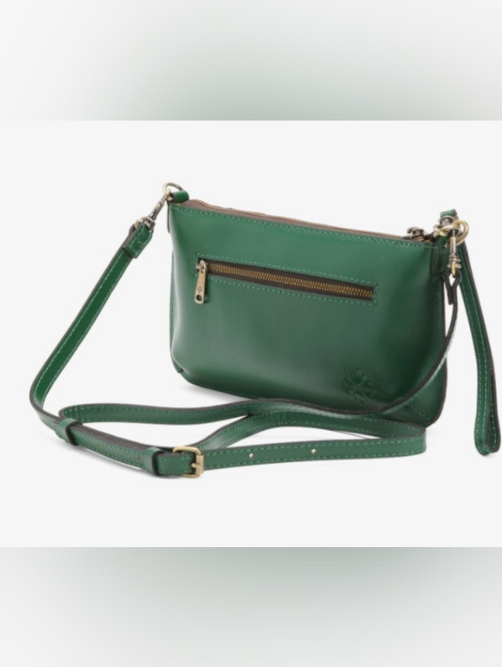 NWT Patricia Nash Rose Tooled Leather Laurina Crossbody Bag, Soft Green - Picture 5 of 12